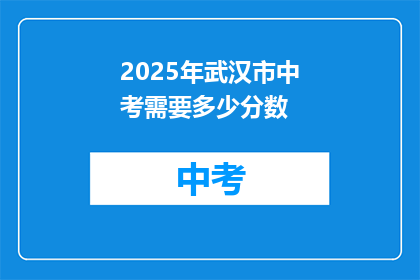 2025年武汉市中考需要多少分数