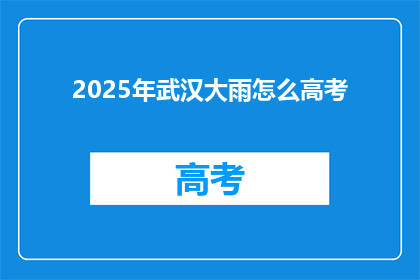 2025年武汉大雨怎么高考