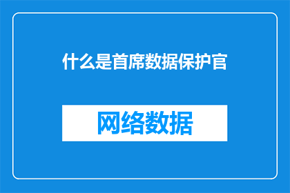 什么是首席数据保护官