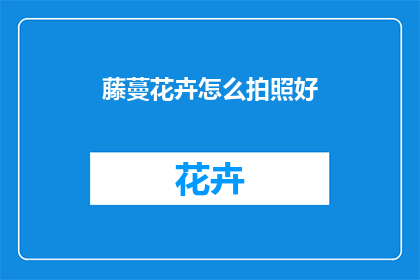 藤蔓花卉怎么拍照好