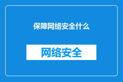 保障网络安全什么