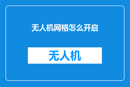 无人机网格怎么开启