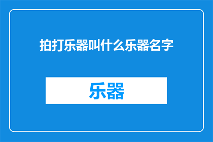 拍打乐器叫什么乐器名字