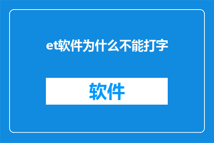 et软件为什么不能打字