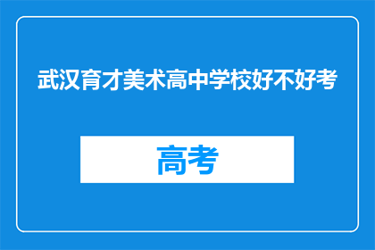 武汉育才美术高中学校好不好考