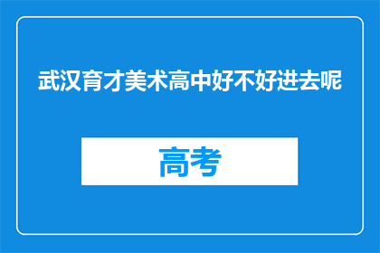 武汉育才美术高中好不好进去呢