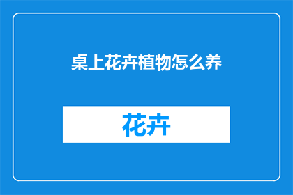 桌上花卉植物怎么养