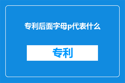 专利后面字母p代表什么