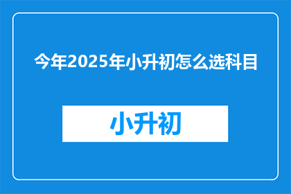 今年2025年小升初怎么选科目