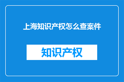 上海知识产权怎么查案件