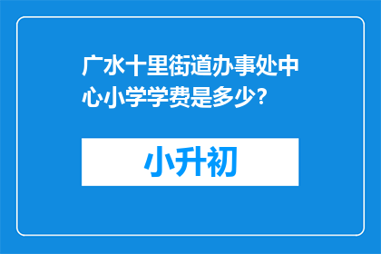 广水十里街道办事处中心小学学费是多少？