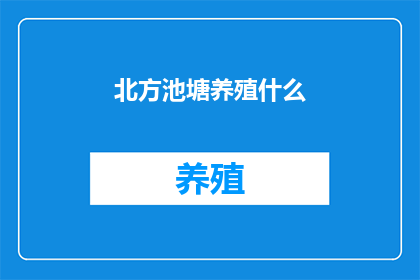 北方池塘养殖什么