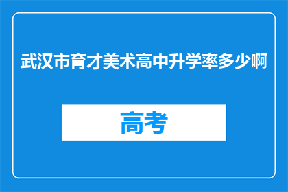 武汉市育才美术高中升学率多少啊