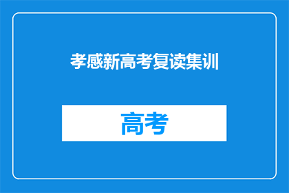 孝感新高考复读集训