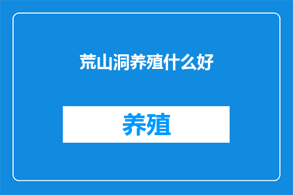 荒山洞养殖什么好