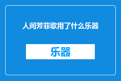 人间芳菲歌用了什么乐器