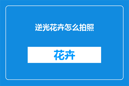 逆光花卉怎么拍照