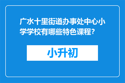广水十里街道办事处中心小学学校有哪些特色课程？
