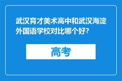 武汉育才美术高中和武汉海淀外国语学校对比哪个好？