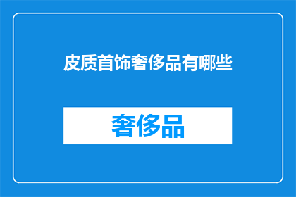 皮质首饰奢侈品有哪些