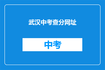 武汉中考查分网址
