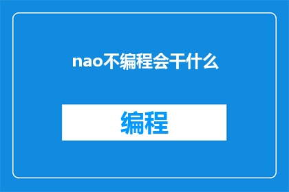nao不编程会干什么