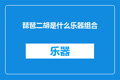 琵琶二胡是什么乐器组合