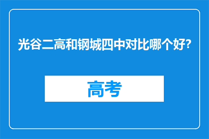 光谷二高和钢城四中对比哪个好？