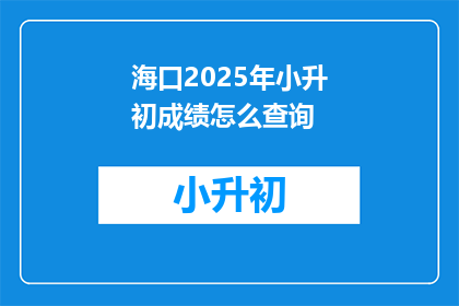 海口2025年小升初成绩怎么查询