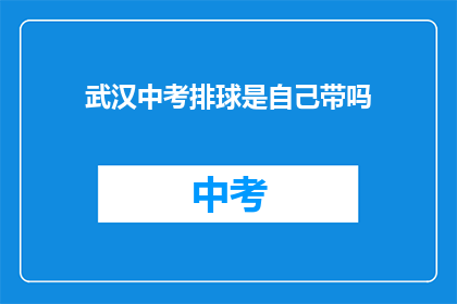 武汉中考排球是自己带吗