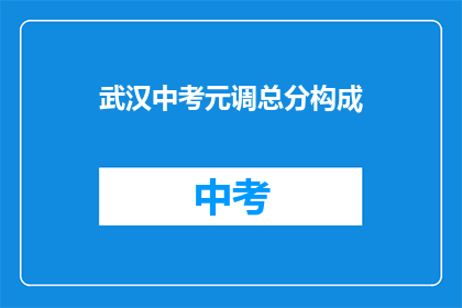 武汉中考元调总分构成