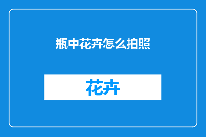 瓶中花卉怎么拍照