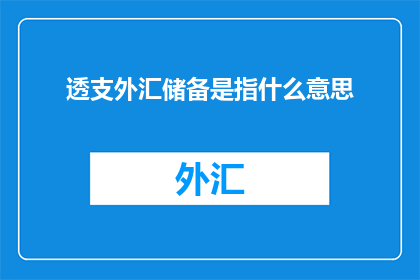 透支外汇储备是指什么意思