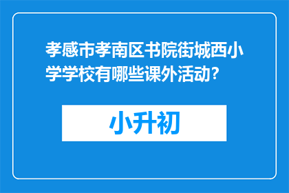 孝感市孝南区书院街城西小学学校有哪些课外活动？