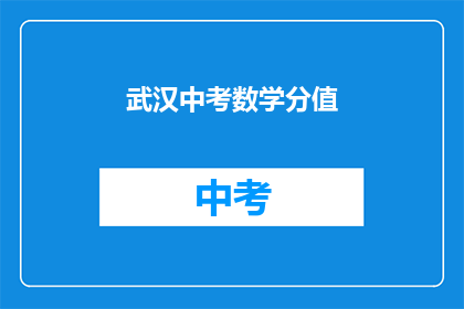 武汉中考数学分值