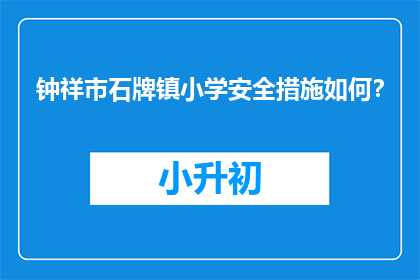 钟祥市石牌镇小学安全措施如何？