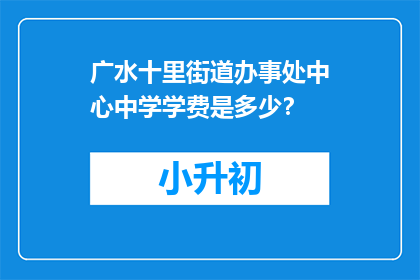 广水十里街道办事处中心中学学费是多少？