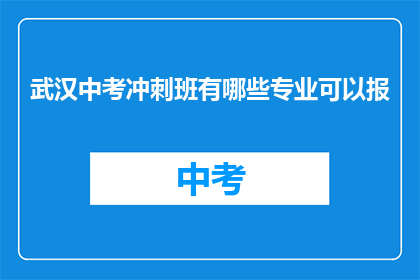 武汉中考冲刺班有哪些专业可以报