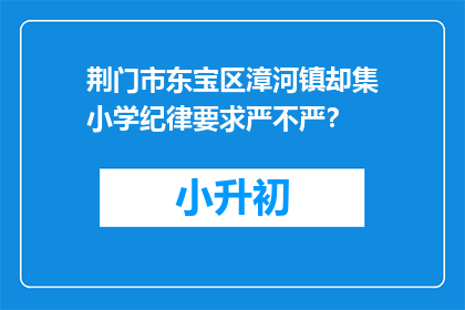 荆门市东宝区漳河镇却集小学纪律要求严不严？