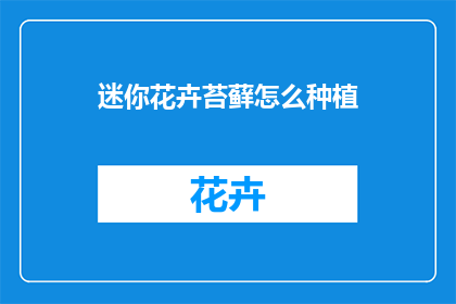 迷你花卉苔藓怎么种植