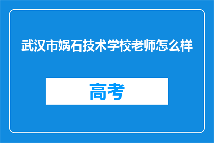 武汉市娲石技术学校老师怎么样