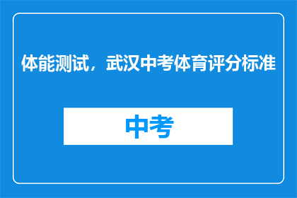 体能测试，武汉中考体育评分标准
