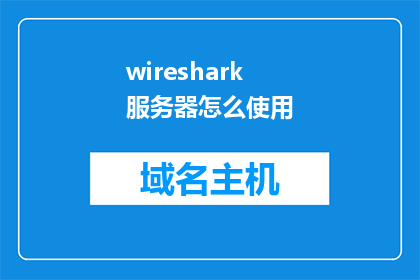 wireshark服务器怎么使用