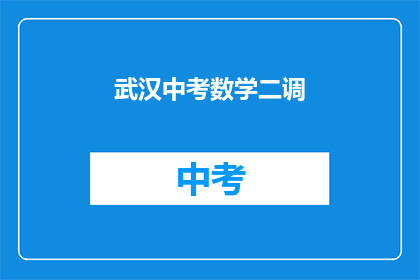 武汉中考数学二调