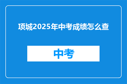 项城2025年中考成绩怎么查