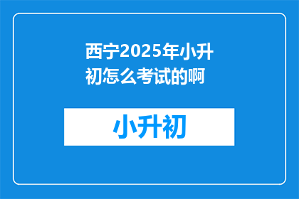 西宁2025年小升初怎么考试的啊