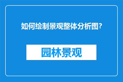 如何绘制景观整体分析图？