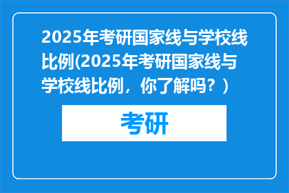 2025年考研国家线与学校线比例(2025年考研国家线与学校线比例，你了解吗？)