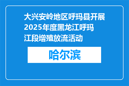 大兴安岭地区呼玛县开展2025年度黑龙江呼玛江段增殖放流活动
