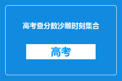高考查分数沙雕时刻集合